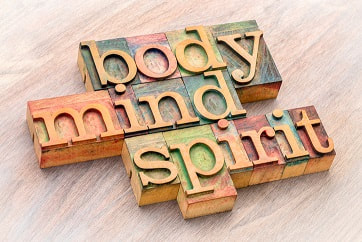 Body, mind, spirit wooden blocks